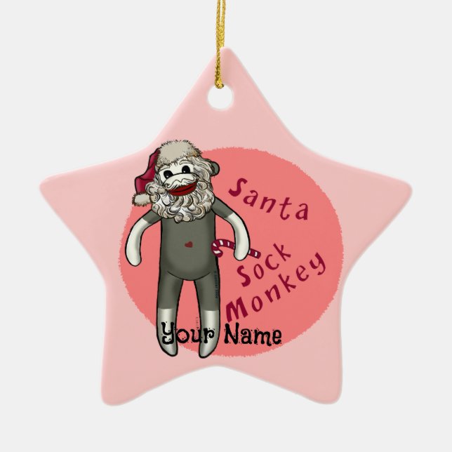 Christmas Santa Sock Monkey ornaments (Front)