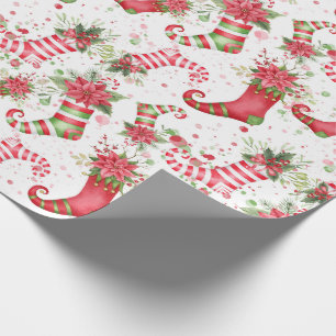 Christmas Santa socks normal scale Wrapping Paper