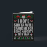 Christmas Santa Spank Naughty Ugly Christmas Sweat Card<br><div class="desc">Christmas Santa Spank Naughty Ugly Christmas Sweater</div>