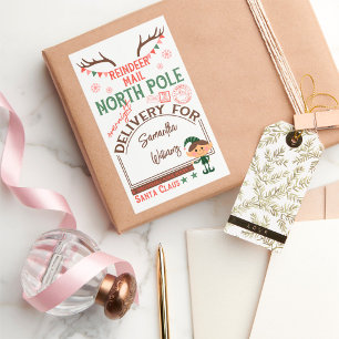 Christmas Santa special delivery with name  Rectangular Sticker