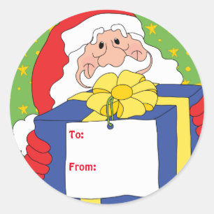 Christmas Santa Stickers. Personalise. Classic Round Sticker