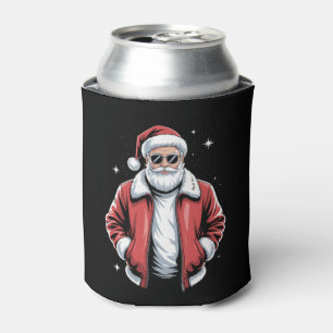 Christmas Santa Sunglasses Leather Jacket Bomber Can Cooler