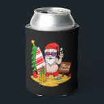 Christmas Santa T-Shirt Beach Sun Can Cooler<br><div class="desc">Christmas Santa T-Shirt Beach Sun</div>