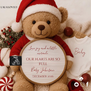 Christmas santa Teddy Bear Pregnancy Announcement
