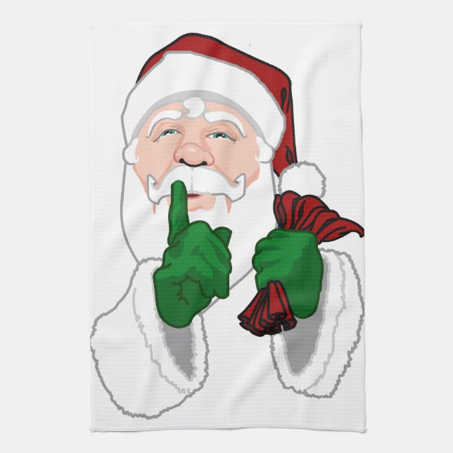 Christmas Santa Towel Custom Holiday Tea Towels (Vertical)