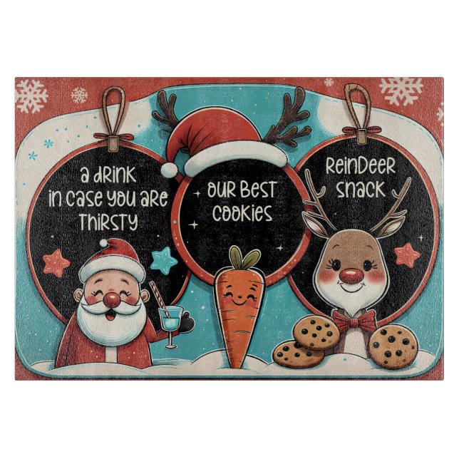 Christmas Santa Treat Board for Milk and Cookies (Front)