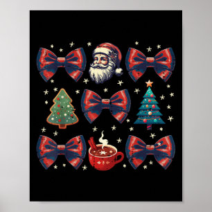 Christmas Santa Trees Coquette Bow Xmas Boys Kids  Poster
