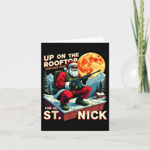 Christmas Santa Up On The Rooftop Click Click Clic Card