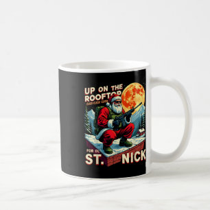Christmas Santa Up On The Rooftop Click Click Clic Coffee Mug