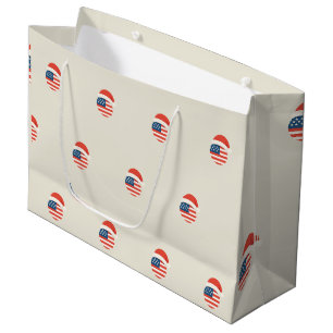 Christmas Santa US Flag Gift Bag
