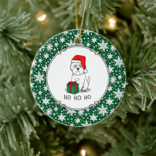 Christmas Santa West Highland White Terrier Westie Ceramic Ornament