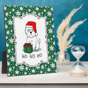 Christmas Santa West Highland White Terrier Westie Plaque