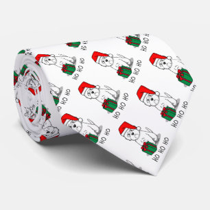 Christmas Santa West Highland White Terrier Westie Tie