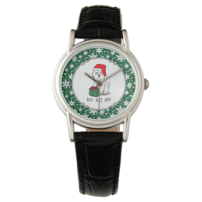 Christmas Santa West Highland White Terrier Westie Watch (Front)