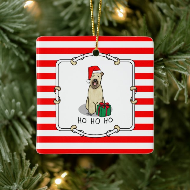 Christmas Santa Wheaten Terrier (wheaten 1b2) Cute Ceramic Ornament (Tree)