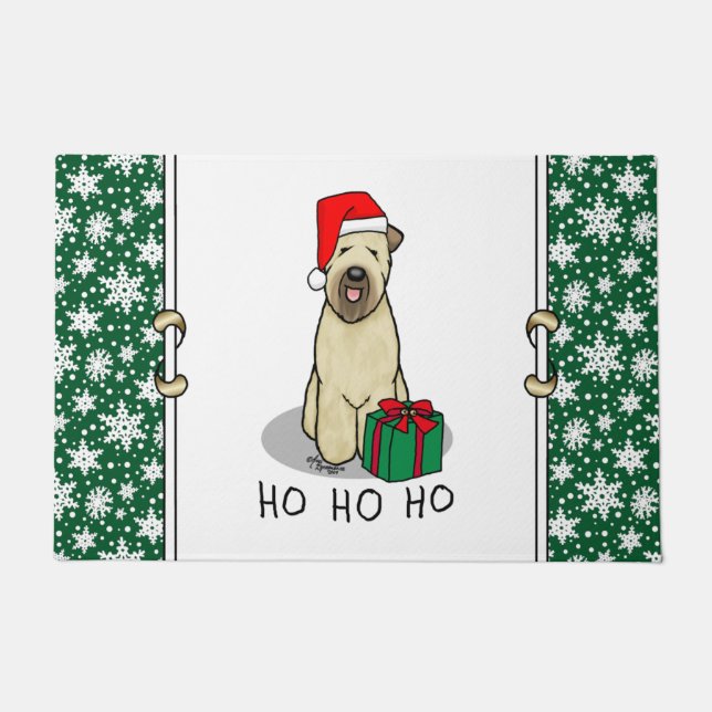 Christmas Santa Wheaten Terrier (wheaten 1b2) Cute Doormat (Front)