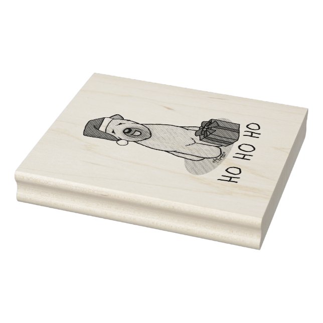 Christmas Santa Wheaten Terrier (wheaten 1b2) Cute Rubber Stamp (Stamp)