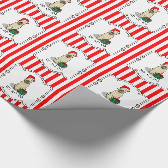 Christmas Santa Wheaten Terrier (wheaten 1b2) Cute Wrapping Paper (Corner)