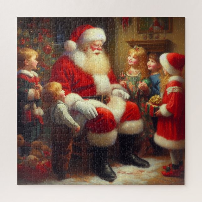 Christmas Santa With Children 3 Jigsaw Puzzle (Vertical)
