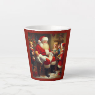 Christmas Santa with Children 3 Latte Mug