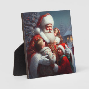 Christmas Santa with Children 4 Plaque