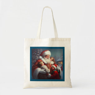 Christmas Santa with Children 4 Tote Bag