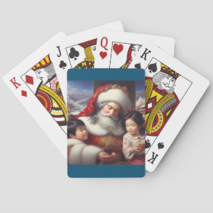 Christmas Santa With Children 5 Playing Cards