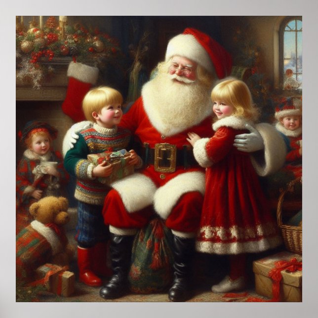 Christmas Santa with Children 6 Poster (Front)