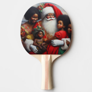 Christmas Santa With Children 7 Ping Pong Paddle