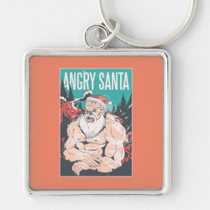 Christmas Santa Workout Man Gift For GYM Sportsman Key Ring