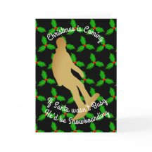 Christmas Santa Would be Snowboarding