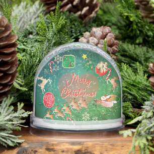 Christmas Santa Wreath Snow Globe