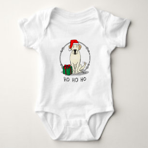 Christmas Santa Yellow Labrador Retriever Cute Baby Bodysuit
