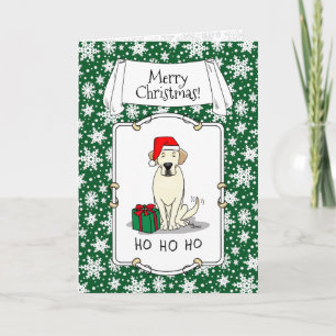 Christmas Santa Yellow Labrador Retriever Cute Card
