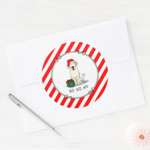 Christmas Santa Yellow Labrador Retriever Cute Classic Round Sticker