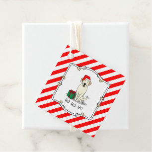 Christmas Santa Yellow Labrador Retriever Cute Favour Tags