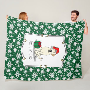 Christmas Santa Yellow Labrador Retriever Cute Fleece Blanket