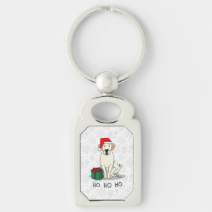 Christmas Santa Yellow Labrador Retriever Cute Key Ring
