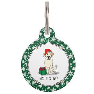 Christmas Santa Yellow Labrador Retriever Cute Pet Tag