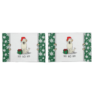 Christmas Santa Yellow Labrador Retriever Cute Pillowcase