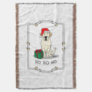 Christmas Santa Yellow Labrador Retriever Cute Throw Blanket