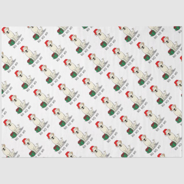 Christmas Santa Yellow Labrador Retriever Cute Tissue Paper (Front)