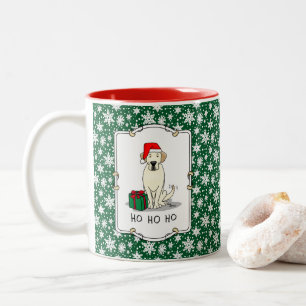 Christmas Santa Yellow Labrador Retriever Cute Two-Tone Coffee Mug