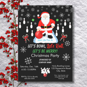 Christmas Santa's Bowling Party Invitation