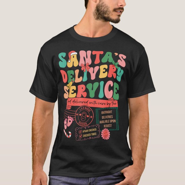 Christmas Santas Delivery Service L&amp;d Labor De T-Shirt (Front)