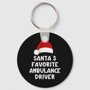 Christmas Santa's Favorite Ambulance Driver Funny  Key Ring