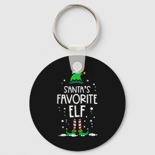 Christmas Santas Favorite Elf Xmas Matching Kids M Key Ring