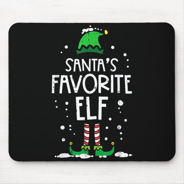 Christmas Santas Favorite Elf Xmas Matching Kids M Mouse Pad (Front)