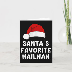 Christmas Santa's Favorite Mailman Funny Xmas Paja Card