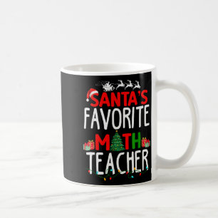 Christmas Santa's Favorite Math Teacher Mathematic Coffee Mug